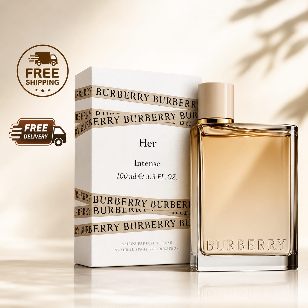 Burberry Her Intense Eau De Parfum Spray for Women 3.3 oz / 100ml